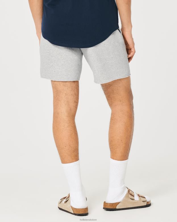 Bottoms Hollister Men Fleece Varsity Graphic Shorts 7\\ 488201335 Heather Grey